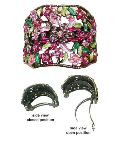 Crystal Flower Hair Holder Ponytail Barrettes Set of 3 - Blue, Rose, Brown | JCGY YY86900-5-3 - Buy Online on GoSupps.com