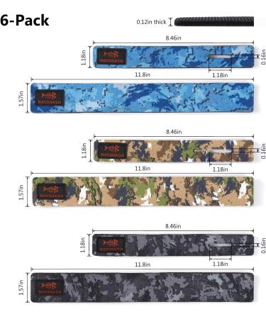 Fishing Rod Straps 6-Pack: Stretchy Waterproof Wrap Ties for Spinning, Fly, Casting Rods - Three Camo Colors - Buy Online on GoSupps.com