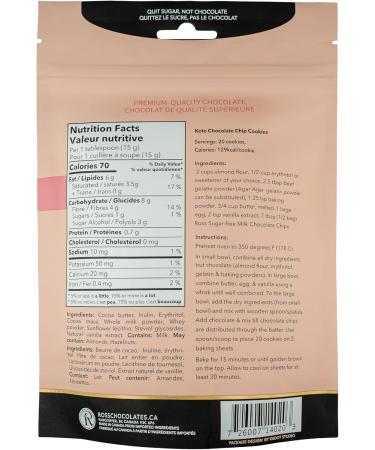 Ross Chocolates Chocolate Baking Chips No Sugar Added (Milk Chocolate) - Sugar Free Chocolate Chips: Perfect for Keto Diets and Zero Sugar Treats. - Buy Online on GoSupps.com