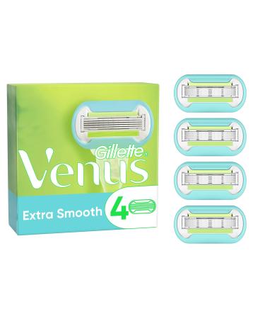 Gillette Venus Extra Smooth Razor Blades for Women 4 Replacement Blades for Women's Razors with 5-blade Old 4 pieces (1 pack)