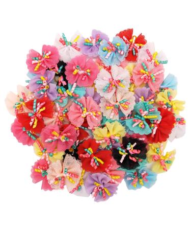 Sufermoe 32 Pcs Multicolored Dog Bows Hair Ties Pet Rubber Bands Hair Grooming Top Knots Pet Hair Bows Topknot Rubber Band Hair Bows Grooming Accessories for Pet Cat Dog - Buy Online on GoSupps.com