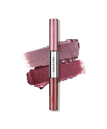 TSUVIMI New 2 in 1 Eyeshadow Stick  High Pigmented Cream to Powder Eyeshadow  No Crease  Long Lasting  Blendable  Water and Oil Resistant  Easy to Use (Shimmer Wine Red and Mulberry) Port Wine
