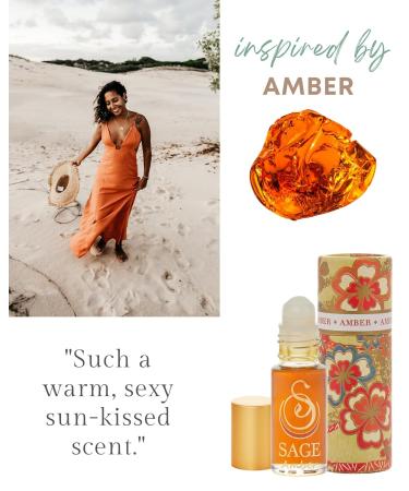 Amber Perfume Oil Roll-On by Sage- 1/8 oz Vegan & Cruelty-Free Earthy Scent Amber Blood Orange Musk - Buy Online on GoSupps.com