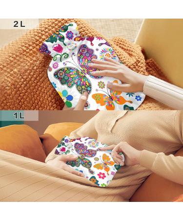 Spring Hot Water Bottle with Cover - 1L BPA Free - Small Pain Relief Hot Water Bag for Headaches Neck & Shoulders - Buy Online on GoSupps.com