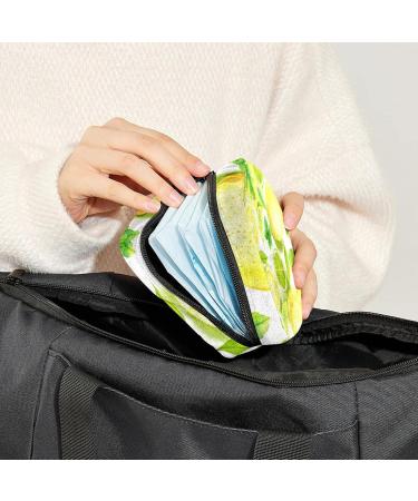Watercolor Lemon Fruit Leaves Women's Period Kit Bag - Portable Storage & Elevated Comfort | Perfect for Women & Girls - Buy Online on GoSupps.com