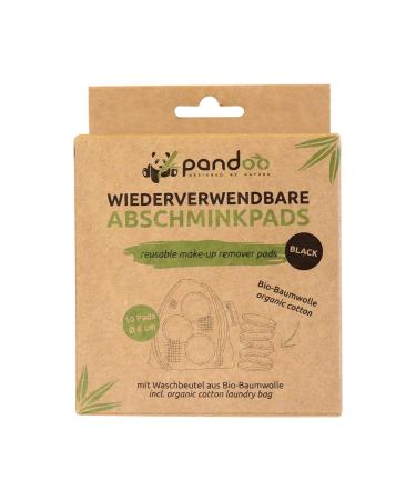 Pandoo black reusable and washable cotton pads made of organic cotton |Cotton make -up remover pads |Environmental -friendly slowdown pads |10 pieces including washing bags - Buy Online on GoSupps.com
