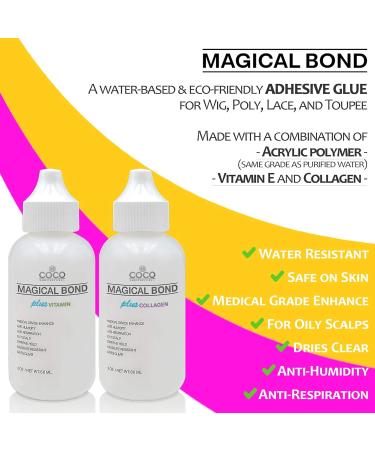 Magical Bond Plus Vitamin 2 oz - Extra Firm Hold Adhesive for Lace Wigs & Hair Pieces | Includes 4 Trial Repair Kit - Best Lace Glue for a Strong Hold - Buy Online on GoSupps.com