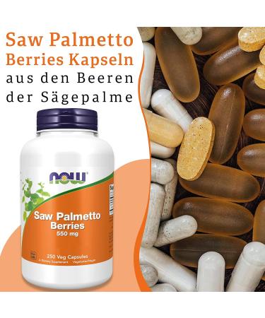 Now Foods Saw Palmetto Berries - 550 mg 250 Vegan Capsules | Gluten-Free Soy-Free Vegetarian - International Shipping Available - Buy Online on GoSupps.com