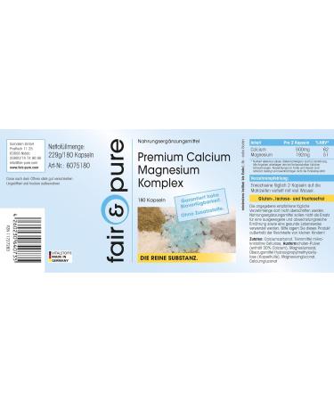 Fair & Pure - Calcium Magnesium Capsules - 180 Capsules - Buy Online on GoSupps.com
