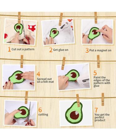 Cindeer 10 Pcs Glow in The Dark Food Series Punch Needle Embroidery Magnet Set with Patterns and Tools - Buy Online on GoSupps.com