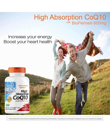 Doctor's Best High Absorption CoQ10 600 mg with BioPerine - 60 Veggie Caps for Enhanced Heart Health - Buy Online on GoSupps.com