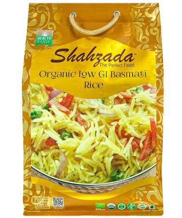 Shahzada Diabetic Friendly, Specially Processed Basmati Rice 10 lbs | Low G.I. Index Value, 100% USDA ORGANIC Certified Rice, Extra Long Grain, Vegan NON-GMO, Vegan, Gluten, Soy, Egg Free, Resealable Zip-Lock Bag to Seal Freshness-Tradition of Quality |10