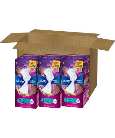 Always Radiant Size 3 Extra Heavy Flow Feminine Pads - 66 Count, Unscented with FlexFoam and Wings - Buy Online on GoSupps.com