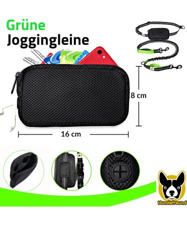 Elastic Reflective Jogging Leash - 120 cm with Adjustable Hip Strap & Bag for Hands-Free Walking Hiking & Running - Up to 200 cm Stretch - Buy Online on GoSupps.com