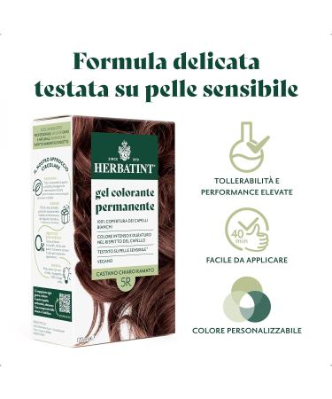  Herbatint Herbatint Permanent Hair Color Gel 5R Light Copper Brown - 170 ml | Ammonia-Free 100% Gray Coverage | For Sensitive Skin with 8 Natural Organic Extracts - Buy Online on GoSupps.com