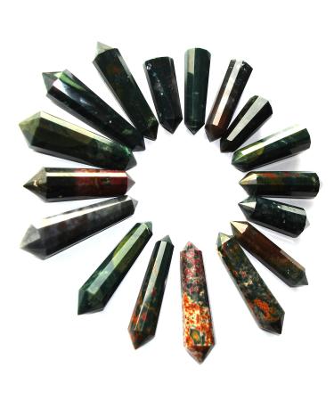 1 x 12 Cut DT Crystal Vogel Wand Point 40-60mm (Bloodstone)