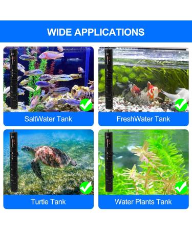 Podazz Aquarium Heater 100W - Immersion Heating for Fish & Turtles Quartz Glass Adjustable Temperature Controller - Buy Online on GoSupps.com