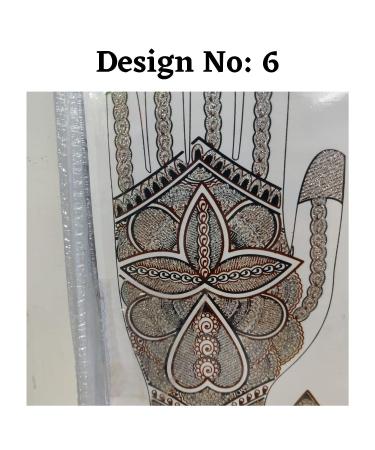 Indian Bridal Mehendi Tattoo | Temporary Henna Hand Sticker Mandala Wedding Body Sticker - Design No. 5 - Buy Online on GoSupps.com