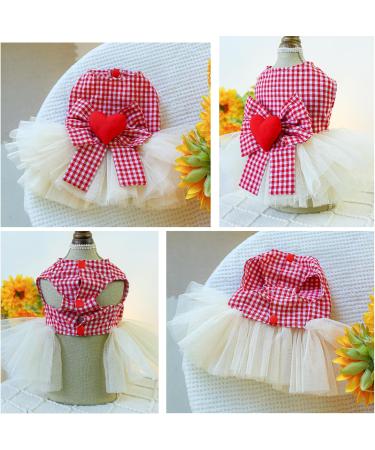 Bt Bear X-Small Red Love Tutu Dress for Small Dogs & Cats - Puppy Skirt Princess Dress Wedding Outfit - Buy Online on GoSupps.com