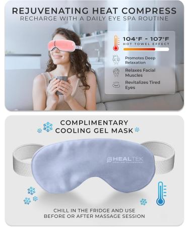 Eye Massager with Heat & Bluetooth Music | Foldable 180 Heated Eye Mask for Migraines | Includes Free Cooling Gel Mask | Perfect Gift for Mom Dad & Friends - Buy Online on GoSupps.com