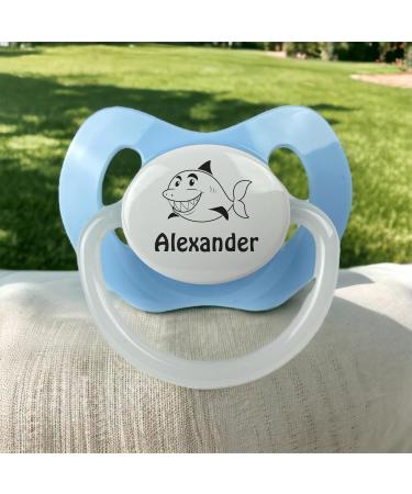 Personalized Baby Pacifier - Custom Engraved Pink/Blue with 15 Motifs | BPA-Free Gift for Newborns - Buy Online on GoSupps.com