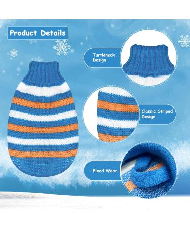 Lyneun Small Dog Jumper Striped Dog Sweater Warm Knitted Sweater Coat Soft Puppy Jumper Dog Winter Clothes Cute Warm Dog Pullover for Small Dog and Cat (Large Blue) Large Blue - Buy Online on GoSupps.com