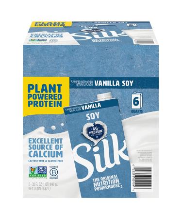 Soy Vanilla Non-Dairy Milk, 32 oz Cartons (Pack of 6) - Individually Packaged Dairy-Free Soy Milk - Buy Online on GoSupps.com