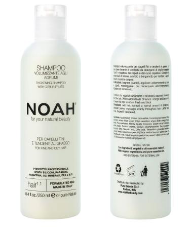 Noah Hair 1.1 Volumizing Shampoo - Organic Shampoo Best Volumizing Shampoo - With Essential Oils and Hydrolysed Wheat Protein Hair Products for Natural Beauty - 8.5 fl.oz (250 ml)