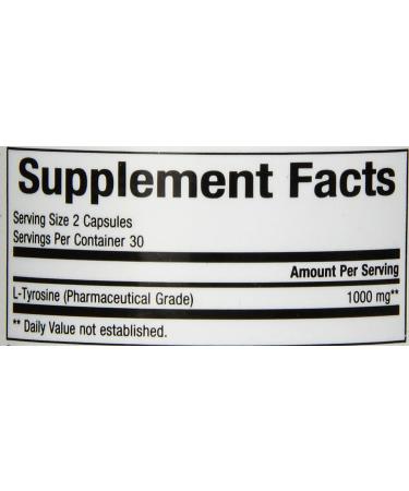 Natural Factors L-Tyrosine 500mg | 60 Vegetarian Capsules - Boost Mood & Focus - Buy Online on GoSupps.com