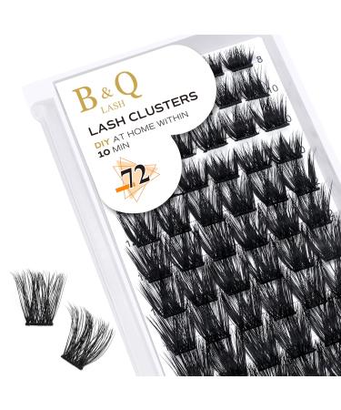 BQ lash single eyelash 72 clusters colored eyelashes individually at home cluster lashes b06 B02 B09 black eyelashes for DIY eyelash extension DIY eyelash bushes (B06 D-8-16Mix) D-8-16 MIX B 06