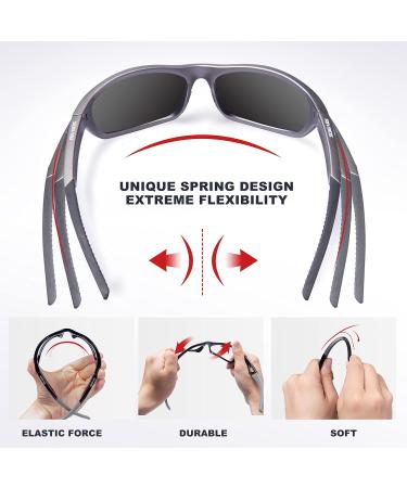 Rivbos Polarized Cycling Sunglasses for Men & Women - Lightweight TR90 Frame UV400 Protection for Hiking Running Golf & Fishing - RB831 Silver & Black - Buy Online on GoSupps.com