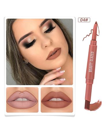 Beauty Glazed Double Head Lipstick & Lip Liner Set - Velvety Matte Finish, Long-Lasting & Waterproof | Smudge-Proof Matte Color Stay Makeup - Buy Online on GoSupps.com