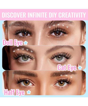 CALAILIS Self Adhesive Eyelashes - 72 Pcs D Curl Press-On Lash Clusters No Glue Needed Reusable DIY Kit with Tweezers for Beginners - ZN23 - Buy Online on GoSupps.com