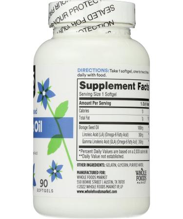 365 by Whole Foods Market Borage Oil 90 Count 90 Count (Pack of 1) - Buy Online on GoSupps.com