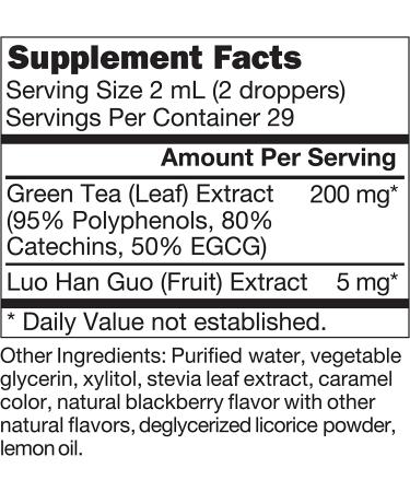 Green Tea Extract Supplement - Healthy Metabolism Boost & Natural Energy | Decaf, Immune Support & Antioxidants - 2oz - Buy Online on GoSupps.com