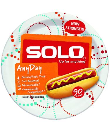 Solo Any Day Paper Plates, 8.5 Inch, 360 Count