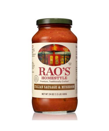 Rao's Homemade Rao's Sausage & Mushroom Sauce, 24 Fl oz, 1.5 pound (pack of 1)