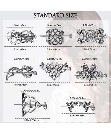 8 Pcs Viking Celtic Hair Clips - Retro Silver Hairpins for Women - Celtic Hair Accessories Gift Set - Buy Online on GoSupps.com