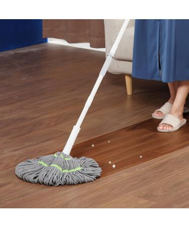 BOOMJOY Twist Mop - Self-Wringing Wet Floor Cleaning Mop with Microfiber Ratchet Tornado and 3 Reusable Heads - White - Buy Online on GoSupps.com