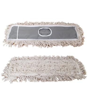 JINCLEAN 2 Pack of 24 Cotton Refills for Industrial Class Floor Dust mop Series Can be fit with Others 24 Inch (Pack of 2)