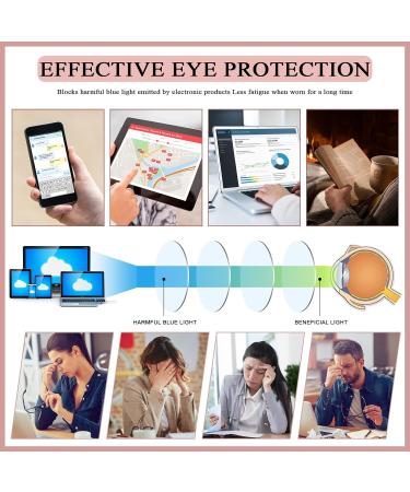 3 Pack Women's Reading Glasses - Fashion Blue Light Blocking Metal Frames Lightweight Spring Hinge 1.75x Magnification - Buy Online on GoSupps.com