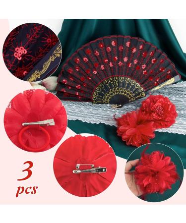 Bofunx Hairdress Flowers | Hair Camp Brosche Wrist Flower & Palm for Weddings Flamenco Dancing & Carnival | Mottoparty Style - Buy Online on GoSupps.com