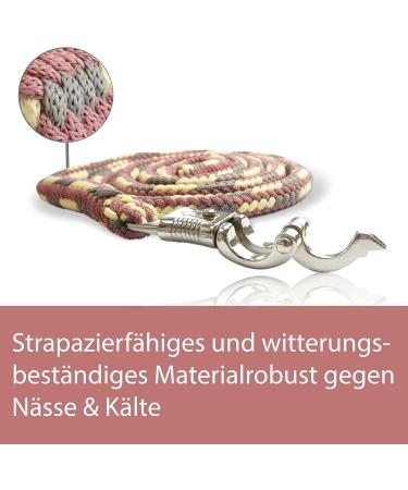 Lead Rope for Horses - 2m Tie Rope with Panic Hook | Stable Accessories in Grey Pastel Red Cream - Buy Online on GoSupps.com