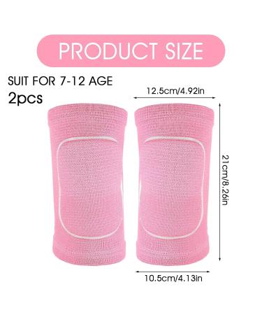 Knee Pads for Kids (Ages 7-12) - Thick Sponge Anti-Slip Support for Volleyball Dance Yoga Running & Climbing - Pink - Buy Online on GoSupps.com