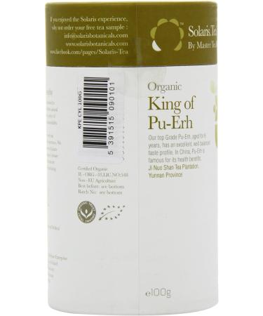 Organic Solaris Tea King of Pu Erh 100g Loose Whole Leaf Black Tea - Pack of 1 - Buy Online on GoSupps.com