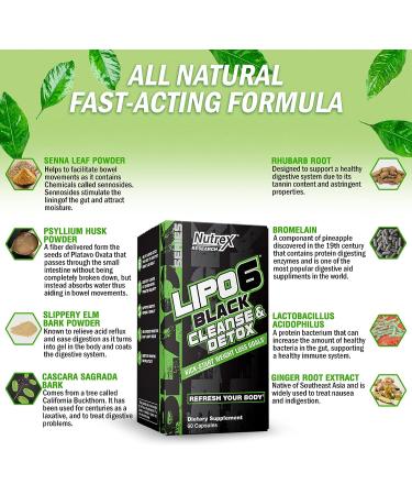 Nutrex Research Lipo-6 Cleanse & Detox | 7 Day Fast-Acting Colon Cleanser for Weight Loss & Digestive Health - Buy Online on GoSupps.com