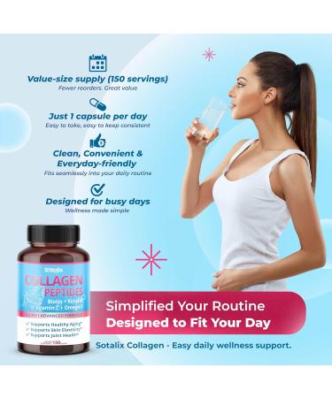 Collagen Peptides with Biotin + Keratin Vitamin C + Omega 3 - Radiant Skin Healthy Joint Nails (150-day Supply) - Buy Online on GoSupps.com