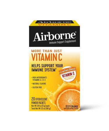 AirBorne More Than Just Vitamin C Zesty Orange 20 Effervescent Powder Packets 0.18 oz (5 g) Each
