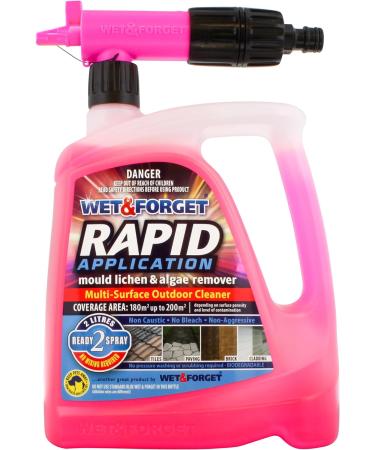 Wet & Forget Rapid Application Mould Lichen and Algae Remover Outdoor Cleaning Solution Black Mould Remover Bleach Free 2 Litre & Window Exterior Glass Cleaner Streak-Free 2 Litre Remover+ Glass Cleaner - Buy Online on GoSupps.com