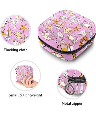 Starfish Seashell Pattern Menstrual Cup & Pad Storage Pouch - Portable Feminine Hygiene Bag (Color 3) - Buy Online on GoSupps.com